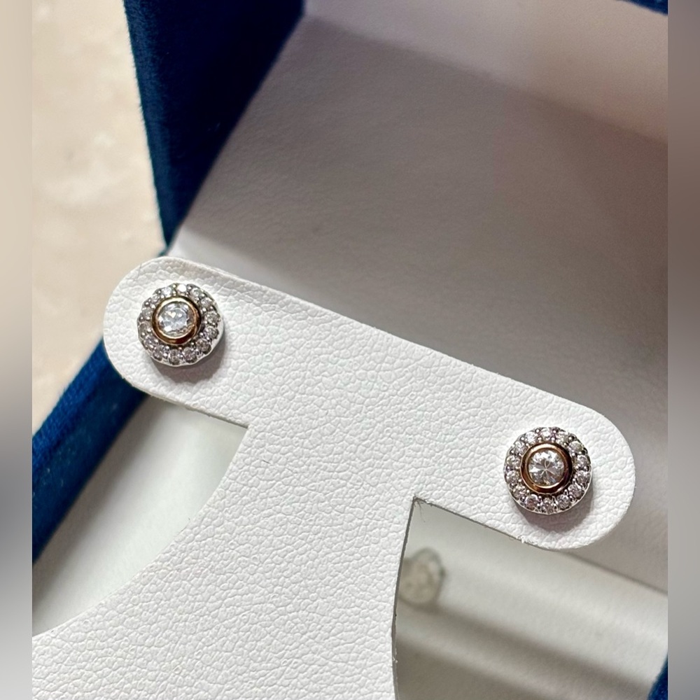 .925 Silver and Cubic Zirconia Stud Earrings